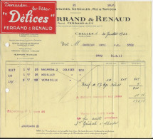 Chelles, Pates Alimentaires - Semoules - Riz & Tapioca, Ferrand & Renaud, Facture, 1926. - 1900 – 1949