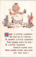 R298973 Greeting Card. Girl In The Garden. Wishes. Mabel Lucie Attwell. Valentin - World