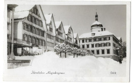 GAIS: Cafe Zum Alpstein Mit Wäsche, Winteransicht, Neujahrgrüsse 1931 - Gais