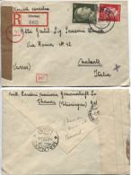 Deutsches Reich Zensur-Einschreibebrief Ausländerlager Themar 16.9.44 > Italien - Storia Postale