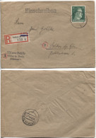 Deutsches Reich A795 Einschreibebrief 1.12.44 Velten B.Berlin überstempelter R-zettel - Storia Postale