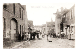 89 LES BORDES La Rue Principale - Edit Karl Guillot - 2 Charettes Attelées - Chiens - Eglise - Env Villeneuve Sur Yonne - Sonstige & Ohne Zuordnung