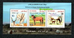 2019- Tunisia - Animals In Danger Of Extinction In Tunisia- Fauna- Perforated Minisheet .MNH** - Tunesië (1956-...)