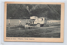 Philippines - The Missionaries' Automobile Crossing A Dangerous River - Publ. Missiën Van Scheut - Scheut Missions  - Filippijnen