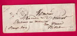 CURSIVE 75 VAUTEBIS DEUX SEVRES CAD TYPE 15 PARTHENAY POUR NIORT 1853 INDICE 13 LETTRE - 1801-1848: Vorläufer XIX