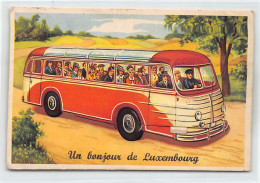 LUXEMBOURG-VILLE - Un Bonjour De - Autobus - CARTE À SYSTÈME Dépliant - Ed. L'Heembeekoise - Luxemburg - Town