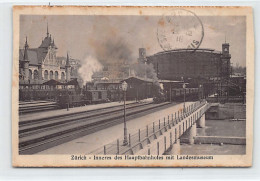 Schweiz - ZÜRICH - Inneres Des Hauptbahnhofes Mit Landesmuseum - Die Postkarte Ist Beschädigt, Siehe Scans - Verlag Gugg - Zürich