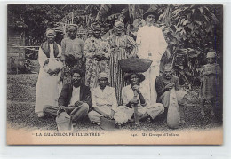 La Guadeloupe Illustrée - Un Groupe D'Indiens - A Group Of Coolies From India - Ed. Collection Caillé 140 - Otros & Sin Clasificación