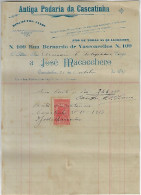 Brazil 1917 Cascatinha Bakery Invoice By José Macacchero National Treasury Tax Stamp 300 Réis - Storia Postale