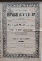 S.A. Tramways De Rostoff Sur Le Don - Obligation De 300 Francs - 1890 - Spoorwegen En Trams