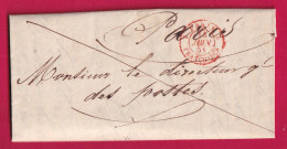 LETTRE EN FRANCHISE DES POSTES DE PARIS POUR PARIS POUR LE DIRECTEUR DES POSTES CACHET CABINET DANS TEXTE 1851 LETTRE - 1801-1848: Précurseurs XIX