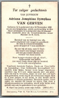 Bidprentje Londerzeel - Van Gerven Adriana Josephina Dymphna (1920-1942) - Devotion Images