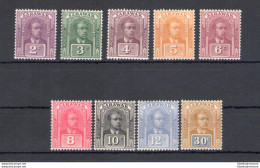 1922-23 SARAWAK - Stanley Gibbons N. 63/71 - Sir Charles Vyner Brooke - Serie Di 9 Valori - MH* - Altri & Non Classificati