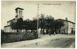 Flacé Les Macon - Place De L'Eglise (animation, Rail Du Tramway) - Pas Circ - Other & Unclassified