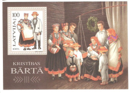 Latvia: Mint Block, Traditional Costumes, 1996, Mi#Bl-7, MNH - Kostüme