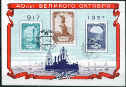 HB Rusia / Union Sovietica Año 1957 Yvert Nr. 23 Usada La Revolución De Octubre - Gebraucht