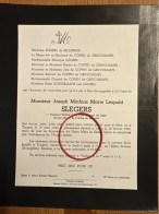 Joseph Slegers *1866 Tongres Tongeren +1950 Liege Vechmaal De Bellefroid De Coppin De Grinchamps Schuermans Cour D’Appel - Obituary Notices