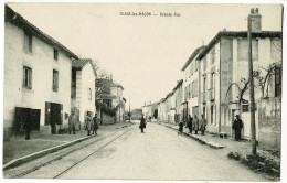 Flacé Les Macon - Grande-Rue  (animation, Rails Du Tramway, Militaires, Commerces) - Circulé 1918, Sous Enveloppe - Sonstige & Ohne Zuordnung