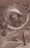 Bonne Année--Nouvel An  --1922-- Portrait De Fillette --Paysage Enneigé --- - Año Nuevo