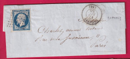 N°14 PC 2575 PREMERY NIEVRE 1855 BOITE RURALE L DE MOUSSY POUR PARIS LETTRE - 1849-1876: Klassik