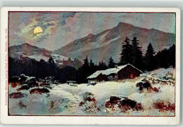 39179421 - Winterlandschaft Berghuette AK - Autres & Non Classés