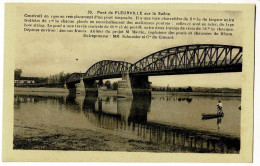 Pont De Fleurville Sur La Saône (homme Ramant Debout Sur Une Barque) Texte Explicatif (structure, Prix, Entreprise ) - Sonstige & Ohne Zuordnung