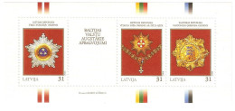 Latvia: Mint Block, Highest State Awards Of The Baltic Countries, 2008, Mi#Bl-24, MNH - Latvia