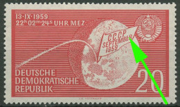 DDR 1959 Mondlandung 721 Mit Plattenfehler I Postfrisch - Plaatfouten En Curiosa