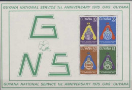 Guyana 1975 National Service (GNS) Block 5 Postfrisch (C22724) - Guyana Britannica (...-1966)