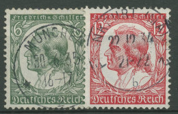 Deutsches Reich 1934 175. Geb. V. Friedrich Von Schiller 554/55 TOP-Stempel - Usados