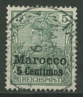 Deutsche Post In Marokko 1903 Germania Mit Aufdruck Type II 8 II Gestempelt - Marocco (uffici)