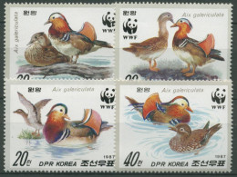 Korea (Nord) 1987 WWF Tiere Vögel Enten Mandarinente 2865/68 Postfrisch - Corea Del Norte