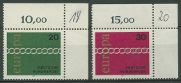 Bund 1971 EUROPA CEPT 675/76 Ecke 2 Oben Rechts Postfrisch (E250), Beschriftet - Neufs