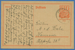 Deutsches Reich 1921 Postreiter Postkarte P 141 I Gebraucht (X40361) - Autres & Non Classés