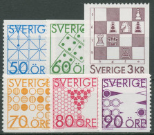 Schweden 1985 Spiele Domino Halma Schach 1354/59 Postfrisch - Unused Stamps
