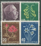 Schweiz 1948 Pro Juventute General Ulrich Wille Alpenblumen 514/17 Postfrisch - Unused Stamps