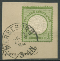 Deutsches Reich 1872 Gr. Brustschild 17 A Mit K1-Stempel MERSEBURG, Briefstück - Oblitérés