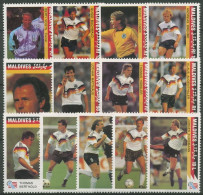 Malediven 1992 Fussball-WM: Deutsche Nationalmannschaft 1758/70 Postfrisch - Maldive (1965-...)