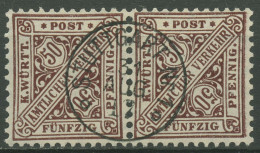 Württemberg Dienst 1906 Ziffer In Schildern 235 B Waag. Paar Massenentwertung - Afgestempeld