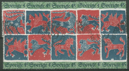 Schweden 1974 Weihnachten Stickerei Uppland 876/85 Blockeinzelmarken Gestempelt - Usati