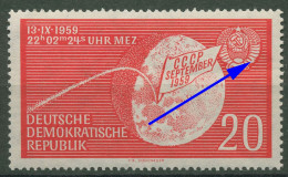 DDR 1959 Mondlandung 721 Mit Plattenfehler III Postfrisch - Variedades Y Curiosidades