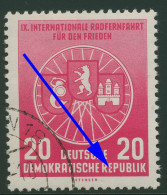 DDR 1956 Radfernfahrt Mit Plattenfehler 522 I Gestempelt - Errors & Oddities