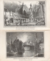 Reproduction De 4 Gravures Anciennes Des Villes De Belgique (Anvers ,Bruges ,Namur ,Bruxelles ) - Prenten & Gravure