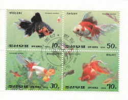 NORTH KOREA 3516-3519,used,fishes - Corea Del Norte