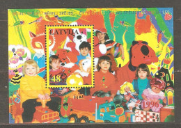 Latvia: Mint Block, Children Games, 1996, Mi#Bl-8, MNH - Autres & Non Classés