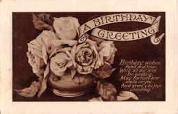 R298568 Greeting Card. A Birthday Wishes. Poetry. Flowers. RP - Wereld