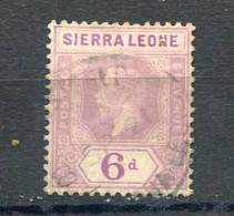 Sierra Leone 1912-21 6d Purple , Used, SG 119. YT 96 - Sierra Leone (...-1960)