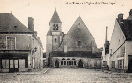 TOURY 28 L'Eglise Et La Place Suger - Sonstige & Ohne Zuordnung