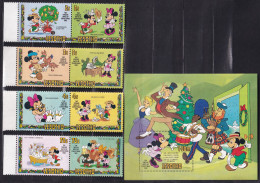 MiNr. 433 - 441, Block 19 Lesotho 1983 Weihnachten: Walt-Disney-Figuren Postfrisch/**/MNH - Lesotho (1966-...)