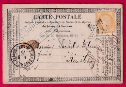 N°55 PARIS ETOILE 17 R DU PONT NEUF POUR STRASBOURG ALSACE LORRAINE ALLEMAGNE CARTE PRECUSEUR LETTRE - 1849-1876: Période Classique